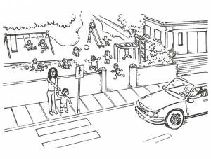 Раскраска Знаки и Правила Дорожного движения    для детей