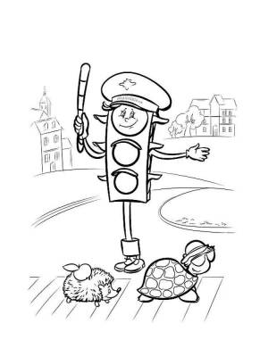 Пешеходный светофор раскраска