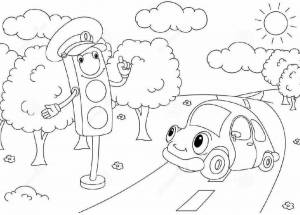 Раскраски Светофор для детей пдд