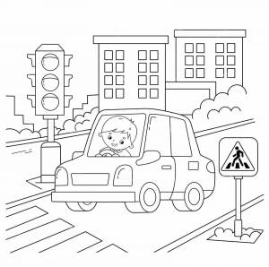 Раскраски Светофор для детей 4 5 лет