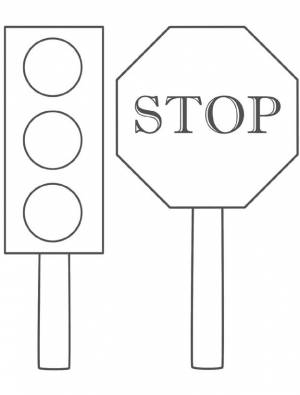 Раскраска Знаки и Правила Дорожного движения    для детей