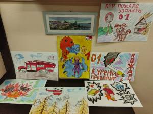 Дети кинешемского детского дома посвят рисунки пожарной безопасности