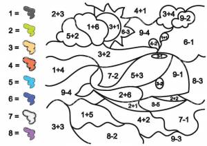 Математические раскраски 1 класс