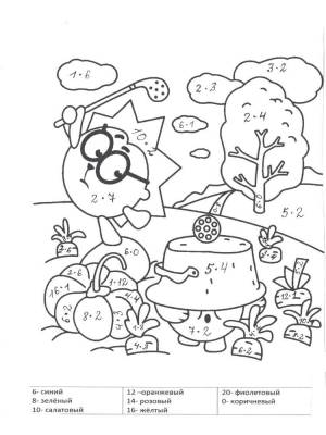 Раскраски с примерами на умножение