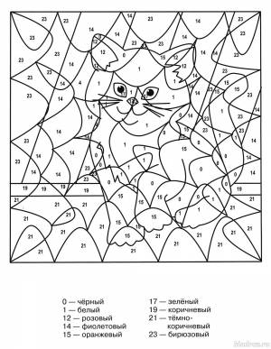 Раскраска по номерам для детей 6-7 лет