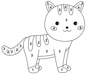 Раскраска Котик с полосочками
