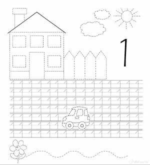 Раскраски Раскраска Пропись цифры 1 прописи прописи