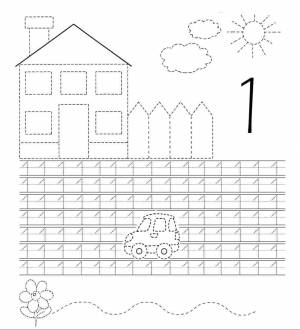 Раскраски Раскраска Учимся писать цифру 1 прописи цифры прописи цифры