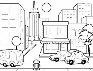 Раскраска город