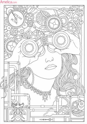 сложные раскраски для взрослых антистресс Amelica