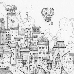 Рисунок город карандашом для детей