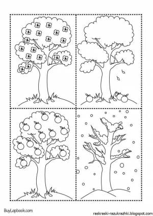 Раскраски Времена года дерево