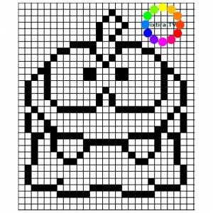 Раскраска Ам Ням по клеточкам