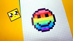 Рисуем по клеточкам- РАДУЖНЫЙ СМАЙЛИК