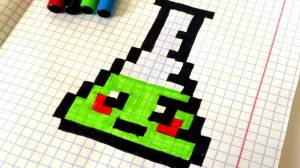 РИСУНОК ПО КЛЕТКАМ КОЛБА С ЗЕЛЬЕМ МАЙНКРАФТ ♥ HOW TO DRAW MINECRAFT PIXEL