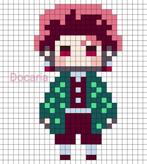 Аниме рисунки по клеточкам в тетради