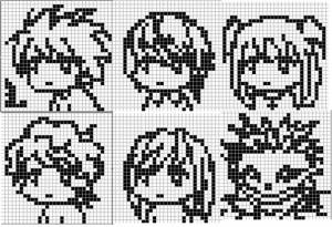 Аниме рисунки по клеточкам в тетради