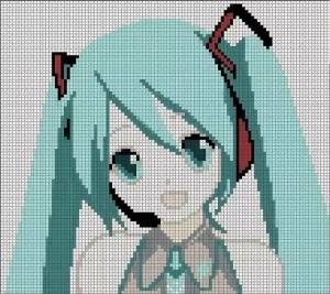 Рисунки по клеточкам в тетради аниме