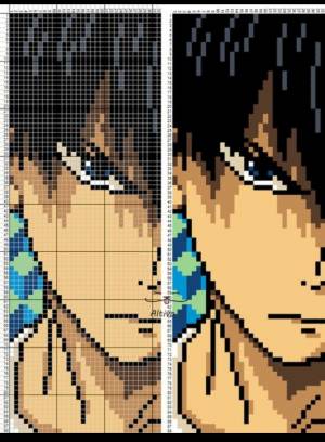 Аниме по клеточкам в тетради