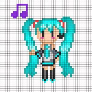 Рисунки по клеточкам аниме