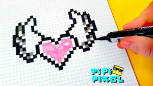 ОЧЕНЬ ЛЕГКО! АНИМЕ СЕРДЕЧКО РИСУЕМ ПО КЛЕТОЧКАМ !Very Easy !ANIME HEART PIXEL ART HOW TO DRAW !