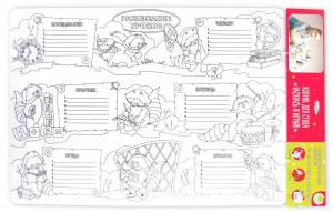 Коврик-раскраска РАСПИСАНИЕ УРОКОВ 680x480 мм на блистере