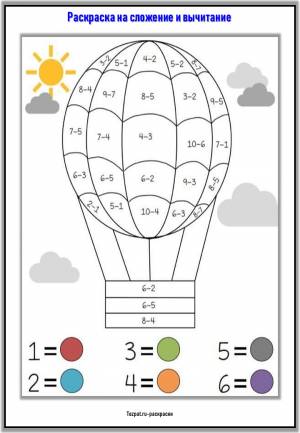 Раскраска на сложение и вычитание