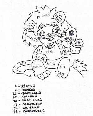 Раскраски С примерами 3 класс на умножение и деление