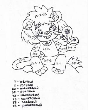 Раскраски С примерами 2 класс на умножение