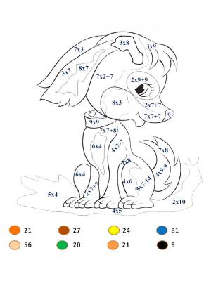 Раскраски с примерами на умножение