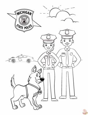 Полицейские раскраски для детей