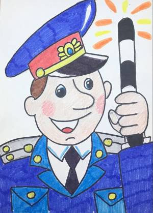 Полицейский рисунок профессия ПДД рисунок