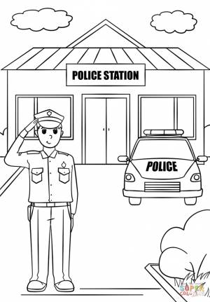 Раскраска Полицейский участок