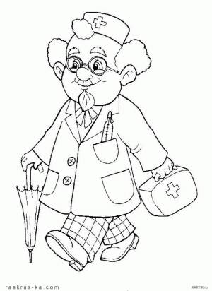 Рисунок раскраска врача