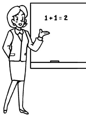 Раскраски Раскраска Учительница профессии профессии