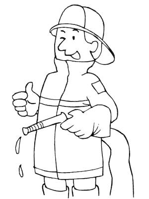 Раскраски пожарный, Раскраска Пожарный профессии