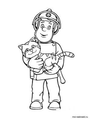 Раскраска Пожарный