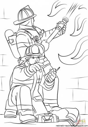 Пожарник рисунок карандашом