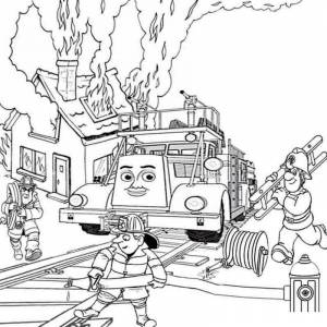 Раскраска пожарная работа