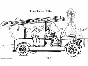 Раскраска Пожарный