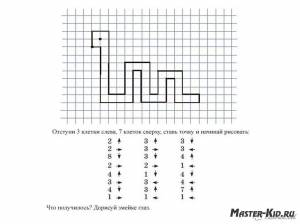 Графический диктант змейка рисунок по клеточкам