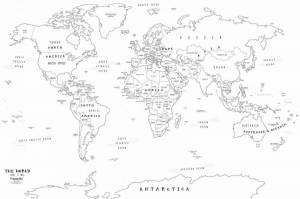 Раскраски Карта мира со странами