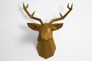 Олень простой, настенный декор, шаблон PDF