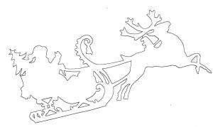 Вытынанки новогодние олени на окна