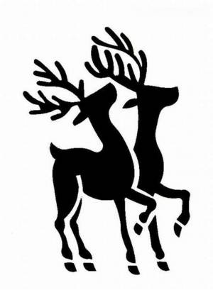 Вытынанка олень шаблоны на окно