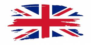 Флаг соединенного королевства кисть нарисовала флаг великобритании ручной рисунок в стиле гранж-эффекта