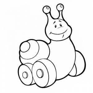 Раскраска улитка на колесиках