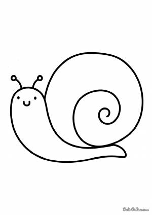 Раскраска Улитка с рожками для малышей