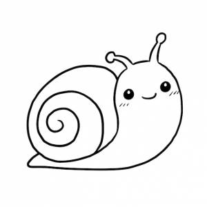 Улитка мультфильм животных милый каваи каракули раскраски страницы рисунок