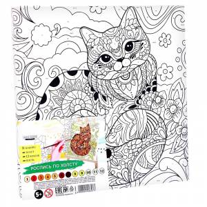 Картина по номерам Школа таланта Кошка 20х20 см раскраска антистресс